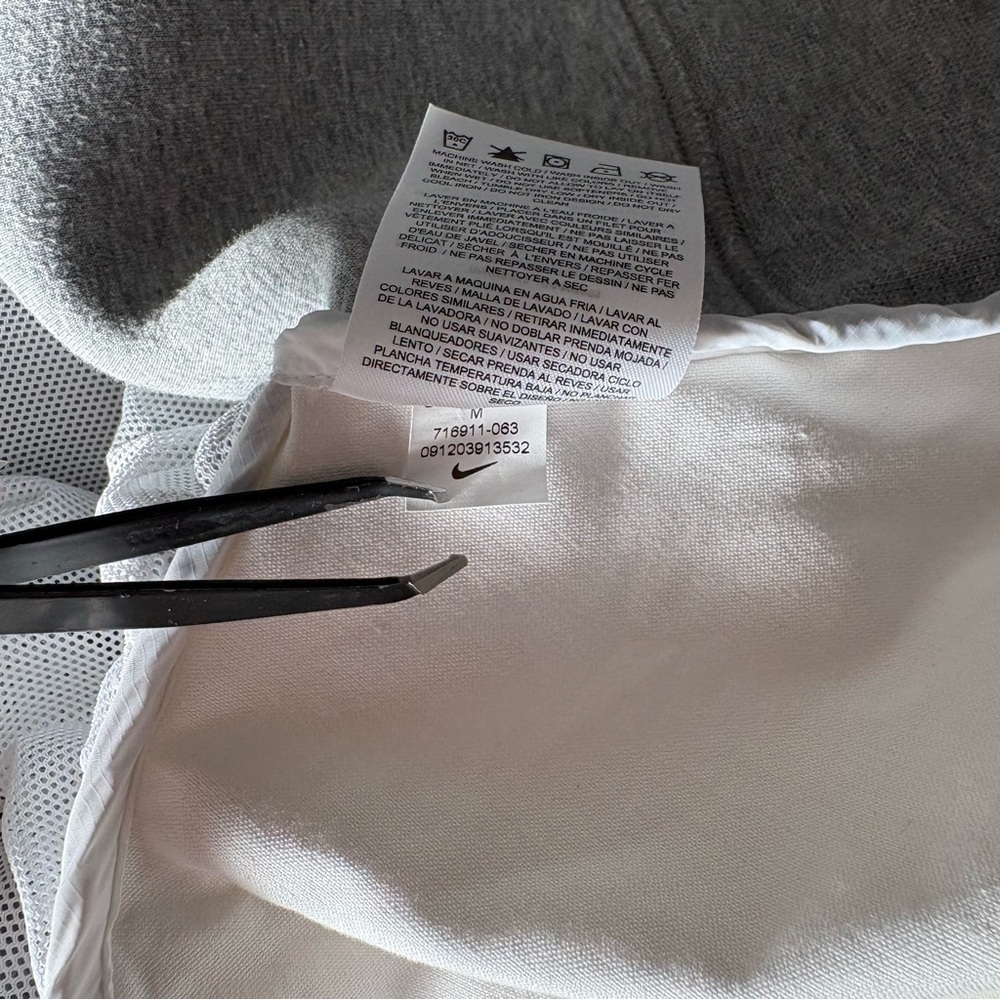 NIKE x SACAI sz M Tech Fleece Jacket Gray White Ruffle Full Zip 716911 - Picture 14 of 15